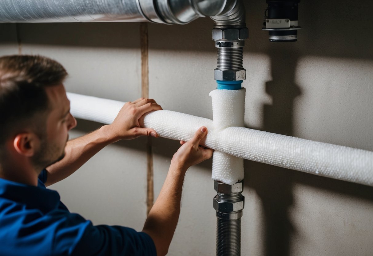 a man fixing a pipe