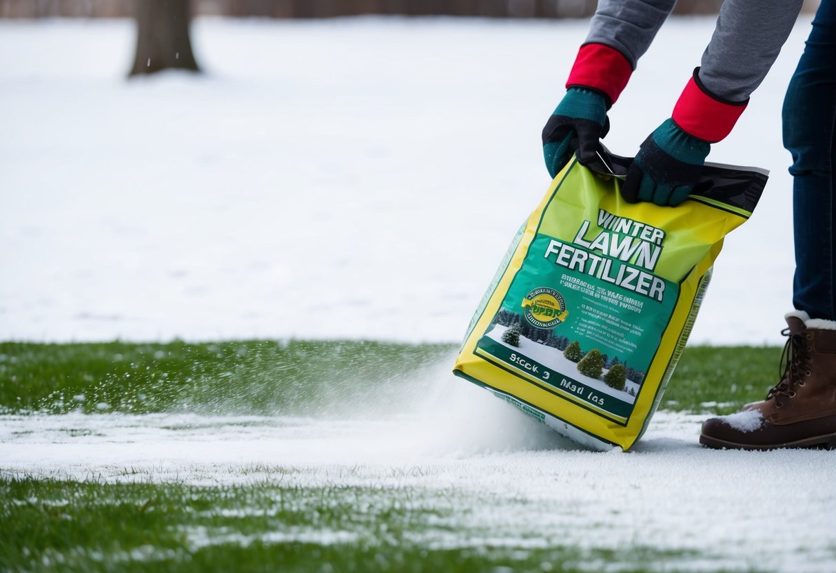 a person holding a bag of fertilizer