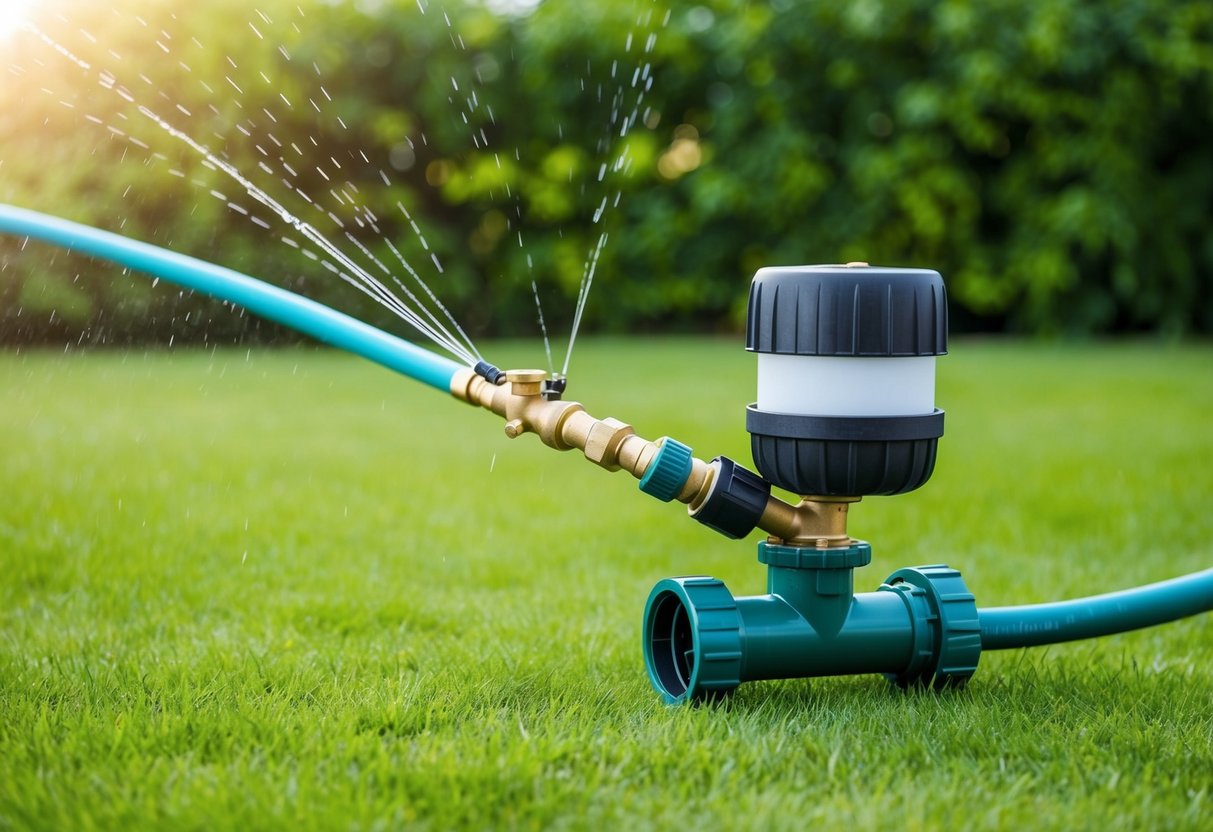 a water sprinkler on grass