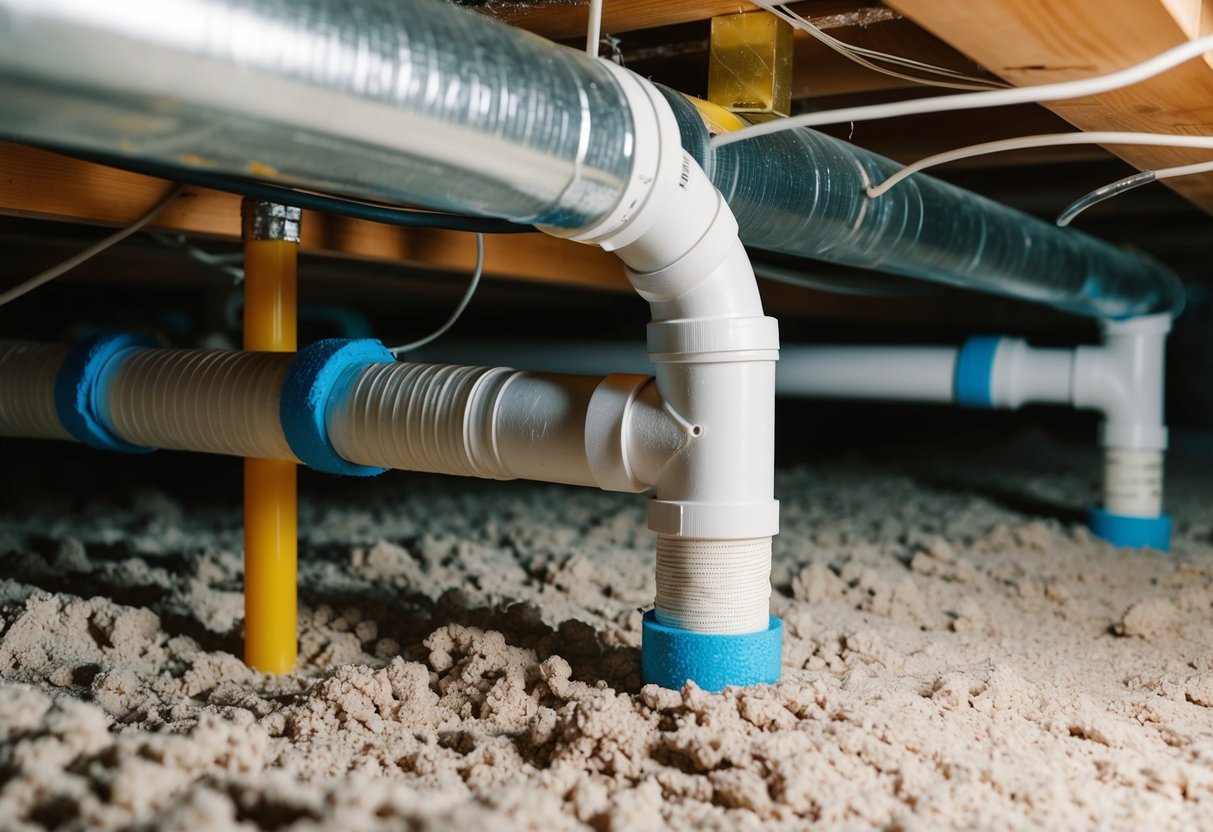 pipes under a floor