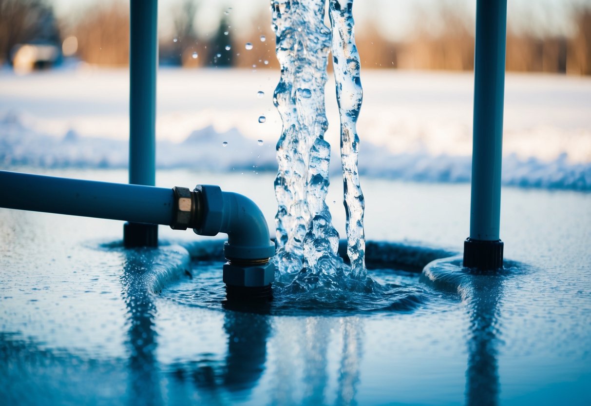 water pouring water into a hole from pipe